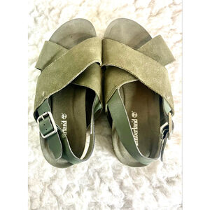 Timberland Women's Malibu Waves Basic X Strap sandals in green suede size 8